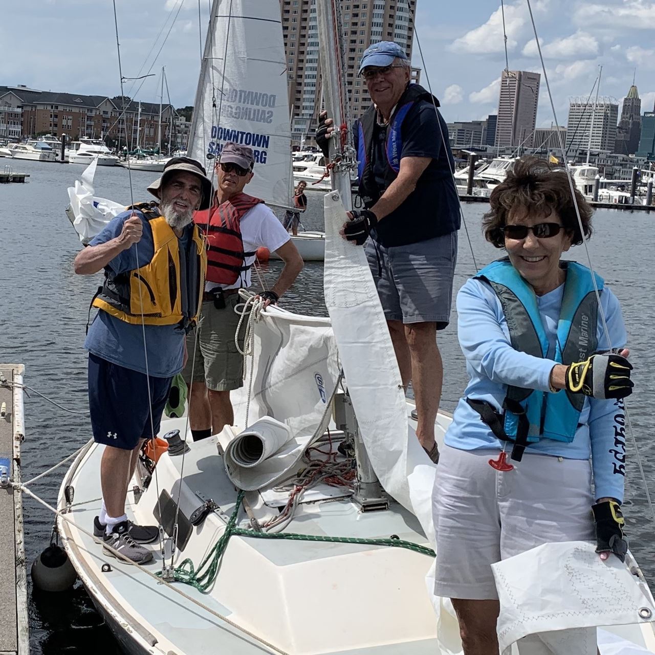 Members enjoy an afternoon sail